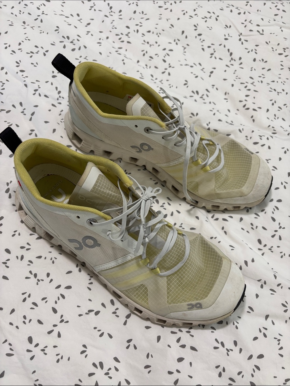 On Running Women’s Trail Runners in White and Yellow-Green